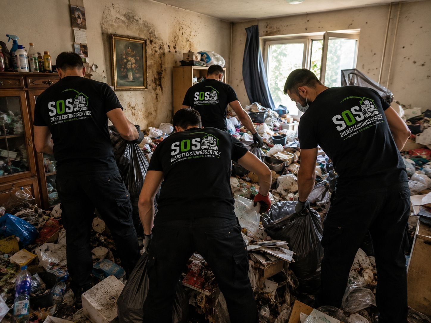 SOS Team bei schwerem Entrümpelungseinsatz