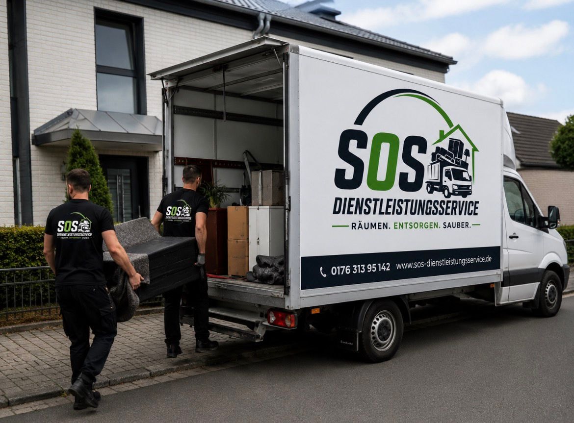SOS Dienstleistungsservice Team mit Firmenfahrzeug